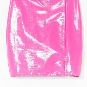 Nastygal vinyl pink mini skirt